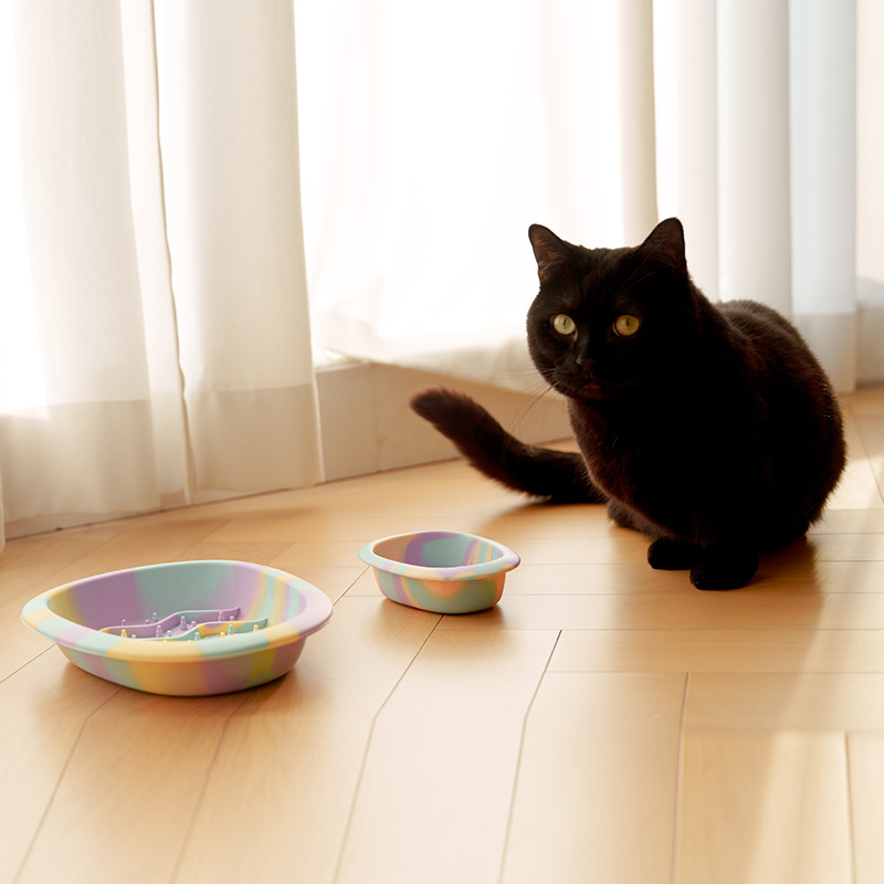 Μπολ σιλικόνης για αργό φαγητό κατοικίδίων, αντιολισθητικό, αντιπνιγμού, για γάτες