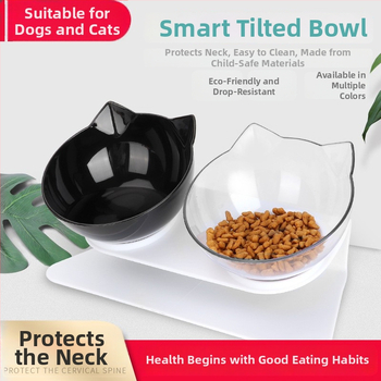 Διπλό μπολ γάτας με προστασία αυχένα και αντιδιαρροϊκή σχεδίαση (ABS)