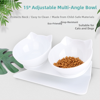 Διπλό μπολ γάτας με προστασία αυχένα και αντιδιαρροϊκή σχεδίαση (ABS)