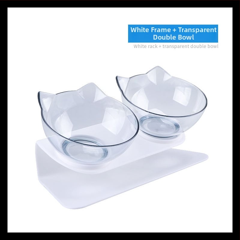 Διπλό μπολ γάτας με προστασία αυχένα και αντιδιαρροϊκή σχεδίαση (ABS)