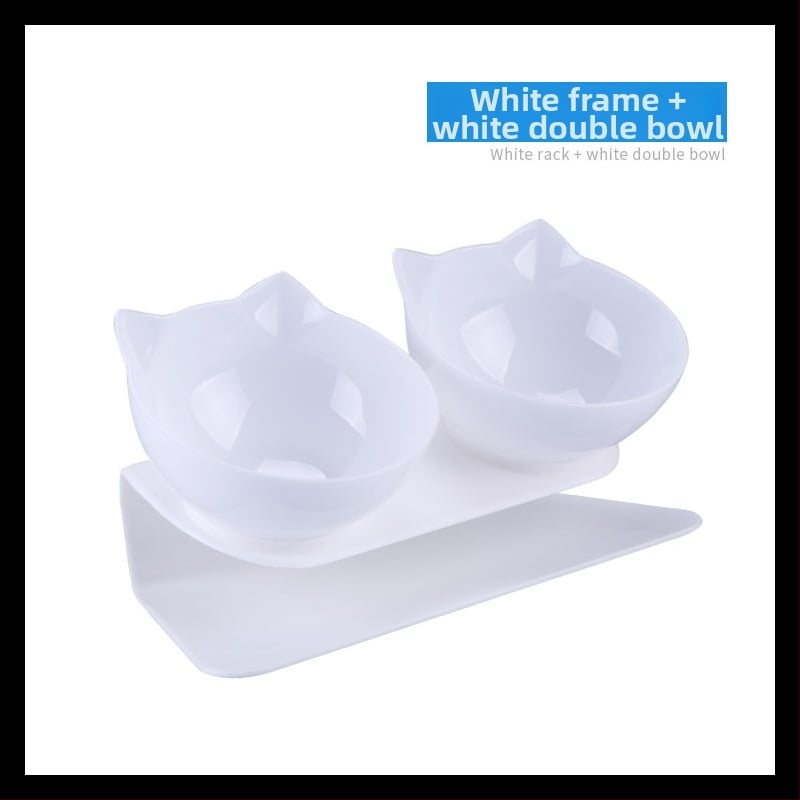 Διπλό μπολ γάτας με προστασία αυχένα και αντιδιαρροϊκή σχεδίαση (ABS)