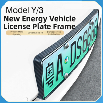 Tesla Model Y/3 reģistra numura rāmis — dekoratīvs piederums, Modelis 09, plastmasa, Tips: Cits, Saderīgs ar Tesla