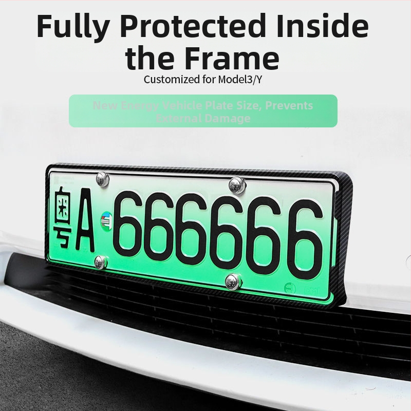 Držiak registračnej značky pre Tesla Model Y/3 – dekoračné príslušenstvo, model 09, plast, Typ: Iné, Kompatibilné s Tesla