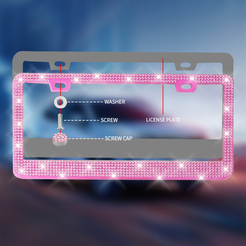 Licenceplates rāmis ar dimanta ielikumu – plastmasa, Modelis 001, Daļas numurs 001, Zīmols Shijie, atbilst US noteikumiem