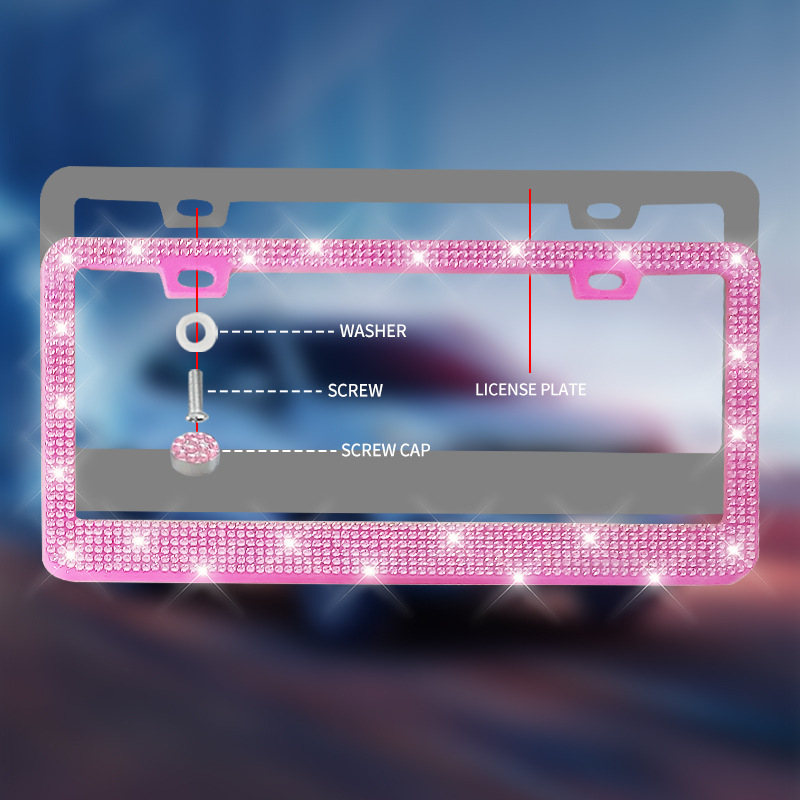 Licenceplates rāmis ar dimanta ielikumu – plastmasa, Modelis 001, Daļas numurs 001, Zīmols Shijie, atbilst US noteikumiem