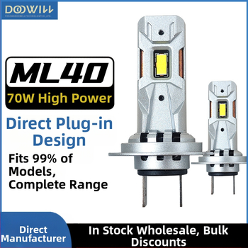 LED priekinė lemputė, tiesioginis kištukas, Ml40, 70W, 12V, 12000lm, aliuminio korpusas, IP67, 50 000 valandų