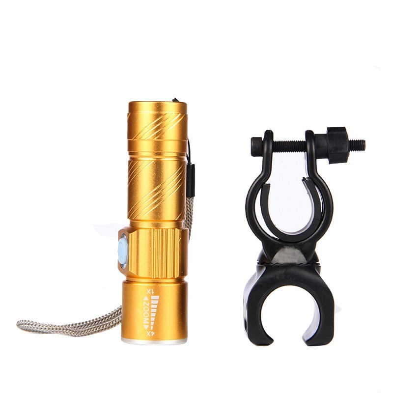 Dviračio USB įkraunamas priekinis žibintas, teleskopinis LED, mini aliuminio lydinio korpusas naktinėms kelionėms