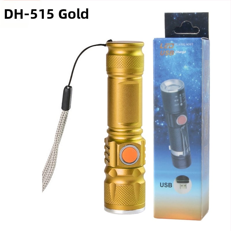 Dviračio USB įkraunamas priekinis žibintas, teleskopinis LED, mini aliuminio lydinio korpusas naktinėms kelionėms