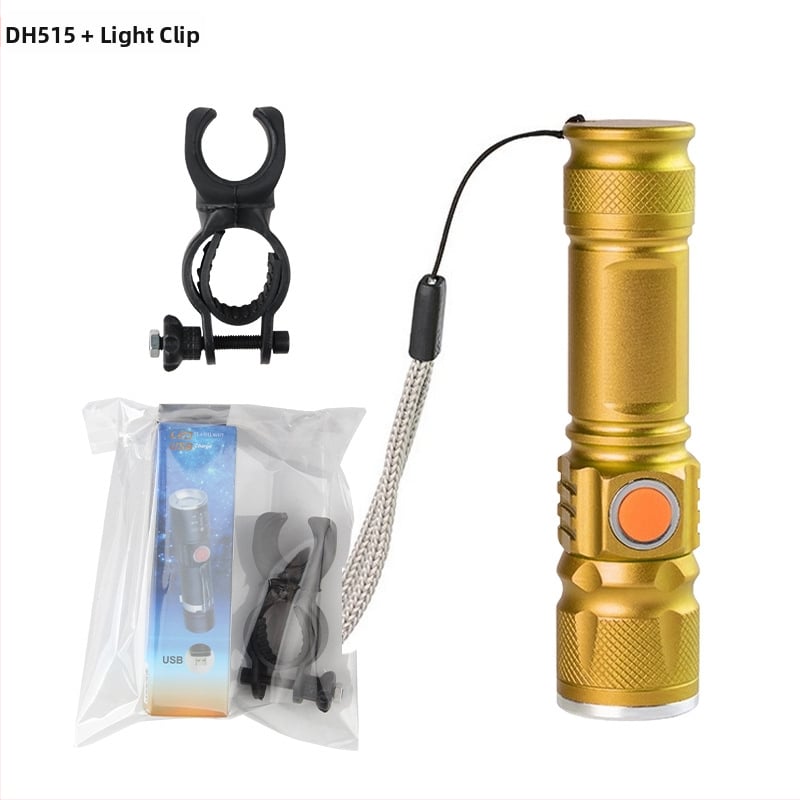 Dviračio USB įkraunamas priekinis žibintas, teleskopinis LED, mini aliuminio lydinio korpusas naktinėms kelionėms