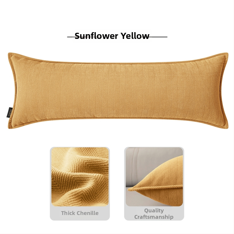 Pravokutni jastuk za lumbalnu potporu s navlakom od chenille i punjenjem PP pamukom, moderan jednostavan stil, za kauč i dnevni boravak