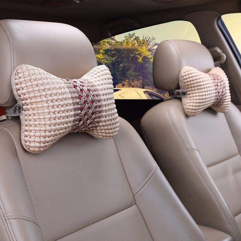 Univerzalna automobilska lumbalna jastučnica s naslonom za glavu i masažom leđa — vanjska Ice Silk, unutarnja PP Cotton, punilo od sintetičkih vlakana, univerzalna kompatibilnost