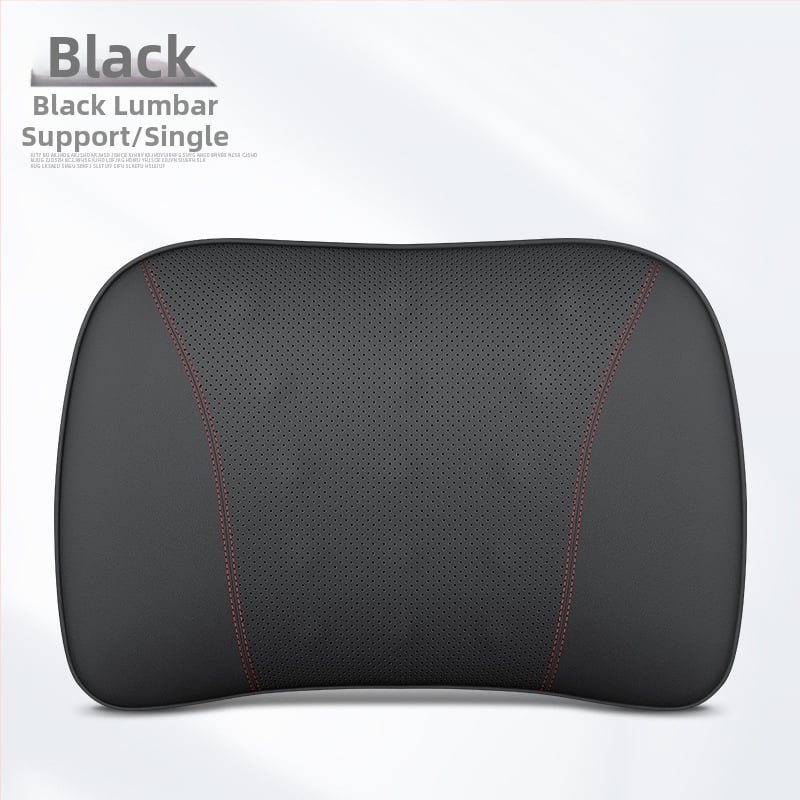 Automašīnas ādas galvas balsts un jostas spilvens ar atmiņas putām, universāla saderība, visas sezonas, biznesa stils, ugunsizturīgs materiāls