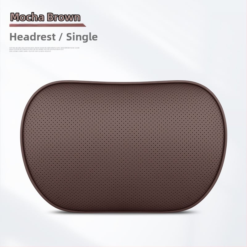 Automašīnas ādas galvas balsts un jostas spilvens ar atmiņas putām, universāla saderība, visas sezonas, biznesa stils, ugunsizturīgs materiāls