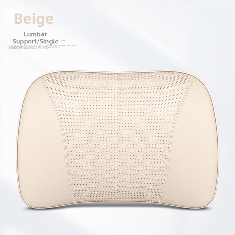 Automašīnas ādas galvas balsts un jostas spilvens ar atmiņas putām, universāla saderība, visas sezonas, biznesa stils, ugunsizturīgs materiāls