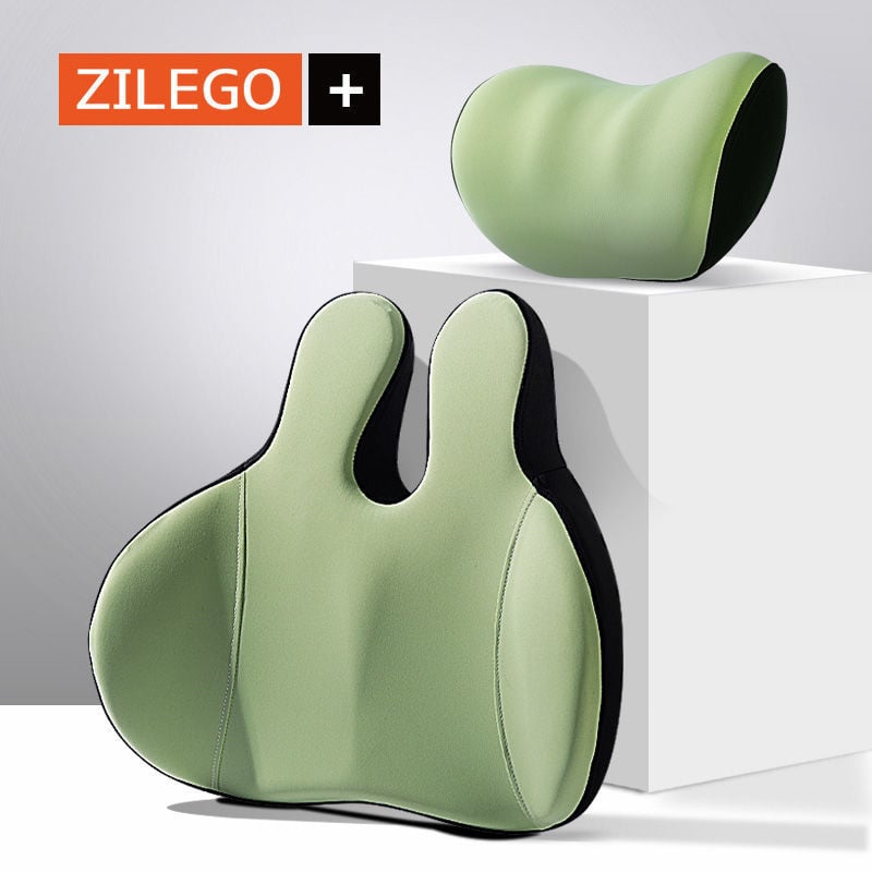 Automašīnas galvas balsts un jostas atbalsts ar atmiņas putām, kakla un plecu spilvens, trušu ausu dizains