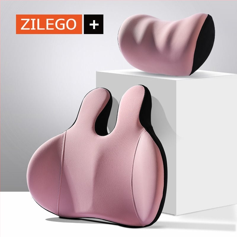 Automašīnas galvas balsts un jostas atbalsts ar atmiņas putām, kakla un plecu spilvens, trušu ausu dizains