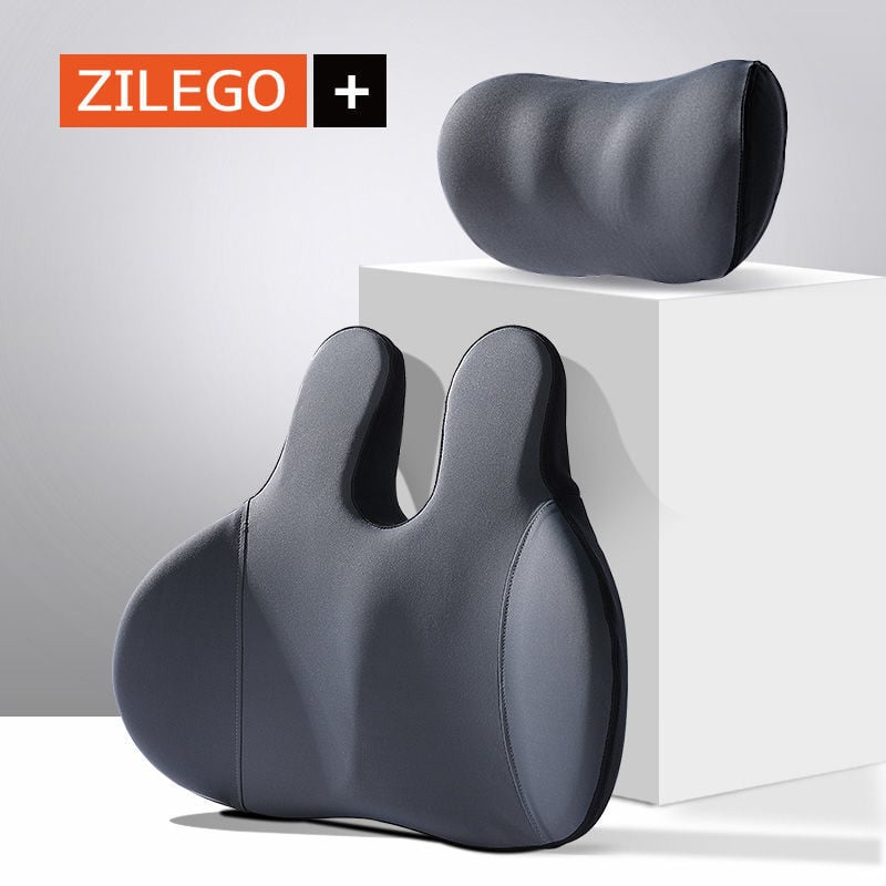 Automašīnas galvas balsts un jostas atbalsts ar atmiņas putām, kakla un plecu spilvens, trušu ausu dizains