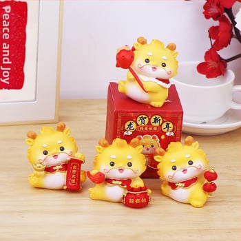 Drakono metų rezinė maskotė figūra stalui, namams ir automobilių interjerui (Be pritaikymo; Dovana gimtadienio ir naujiems namams)