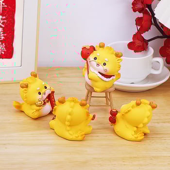 Drakono metų rezinė maskotė figūra stalui, namams ir automobilių interjerui (Be pritaikymo; Dovana gimtadienio ir naujiems namams)