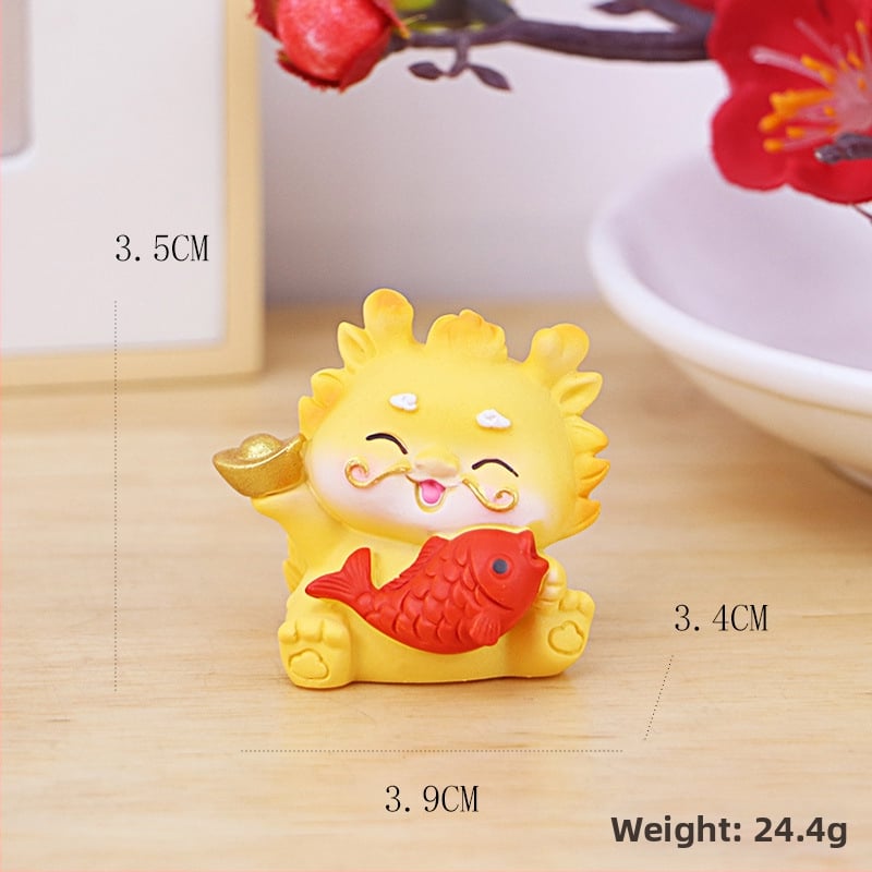 Drakono metų rezinė maskotė figūra stalui, namams ir automobilių interjerui (Be pritaikymo; Dovana gimtadienio ir naujiems namams)