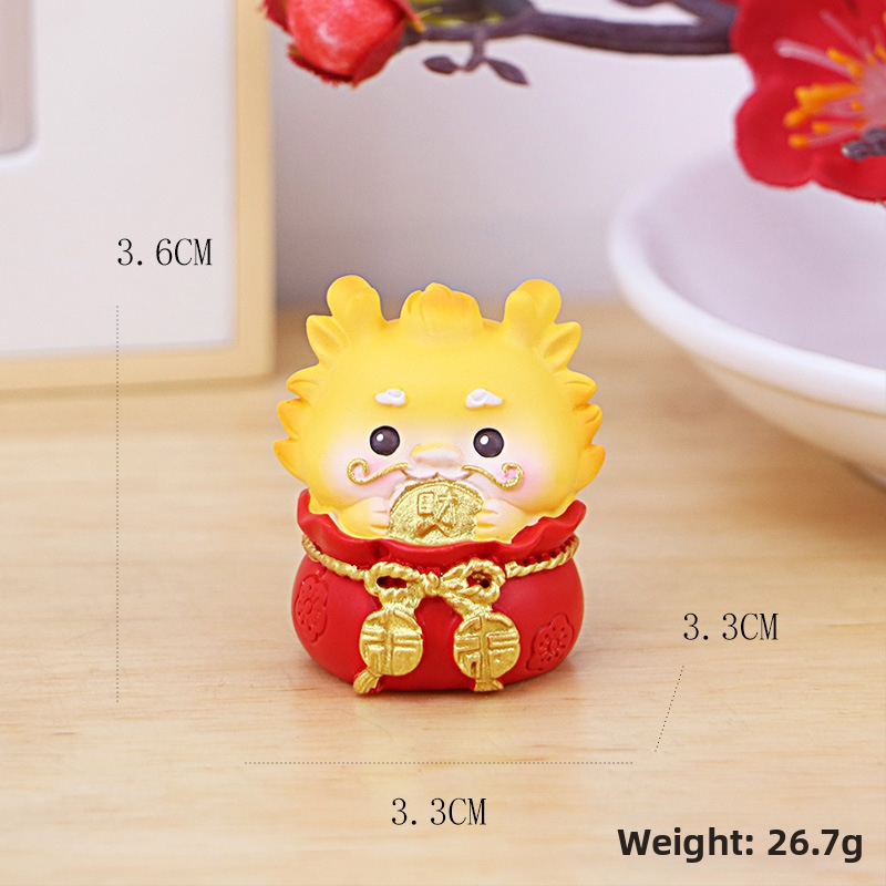 Drakono metų rezinė maskotė figūra stalui, namams ir automobilių interjerui (Be pritaikymo; Dovana gimtadienio ir naujiems namams)