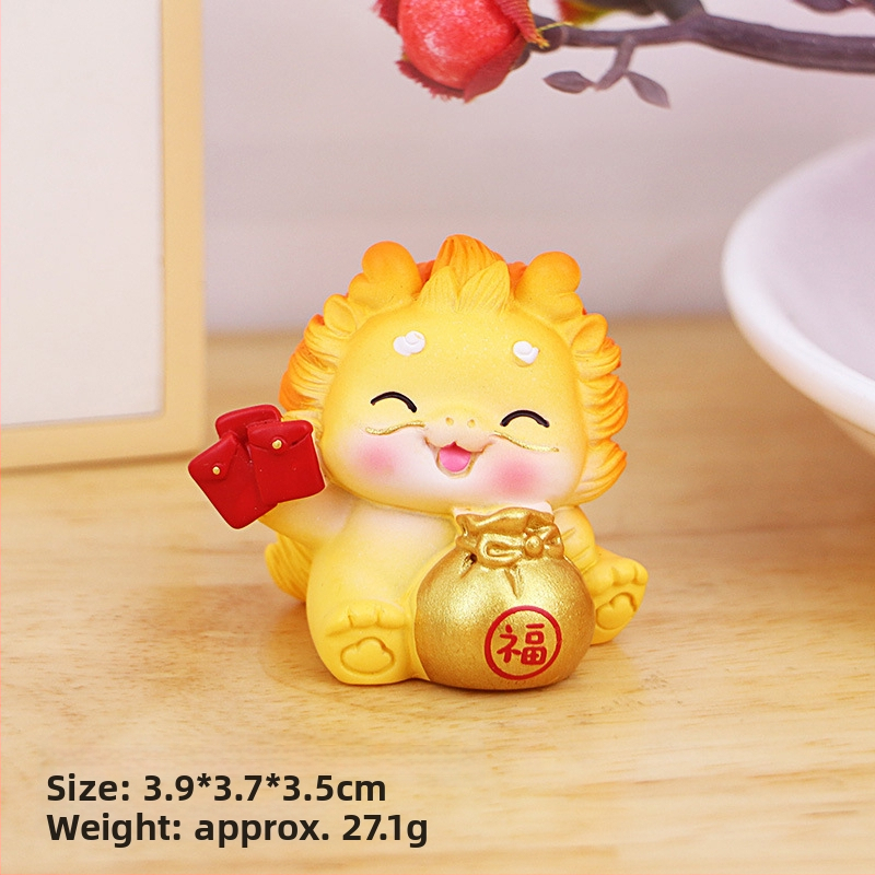 Drakono metų rezinė maskotė figūra stalui, namams ir automobilių interjerui (Be pritaikymo; Dovana gimtadienio ir naujiems namams)