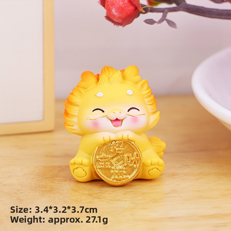 Drakono metų rezinė maskotė figūra stalui, namams ir automobilių interjerui (Be pritaikymo; Dovana gimtadienio ir naujiems namams)