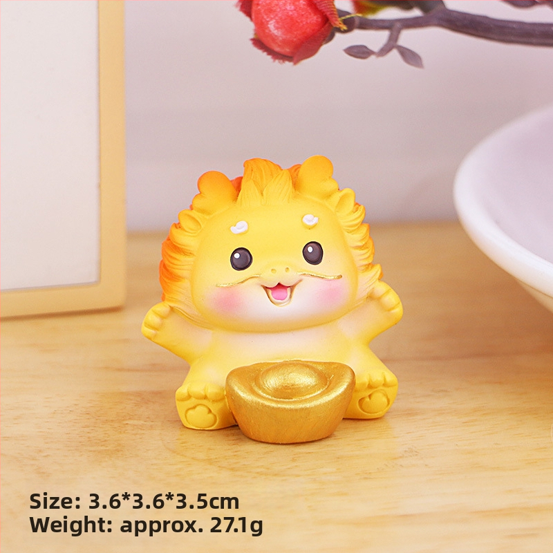 Drakono metų rezinė maskotė figūra stalui, namams ir automobilių interjerui (Be pritaikymo; Dovana gimtadienio ir naujiems namams)