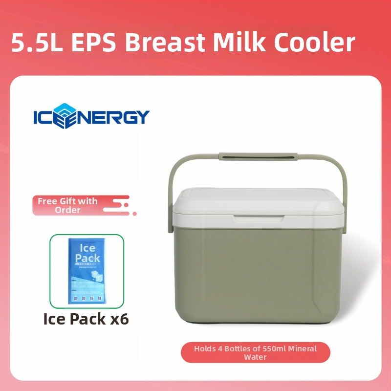 Portatīvs izolēts ledusskapis mātes piena un vakcīnu uzglabāšanai — Ice Energy, plastmasa, ietilpība 6–28 L, svars 1,82 kg, uztur aukstu