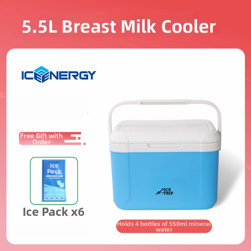 Portatīvs izolēts ledusskapis mātes piena un vakcīnu uzglabāšanai — Ice Energy, plastmasa, ietilpība 6–28 L, svars 1,82 kg, uztur aukstu