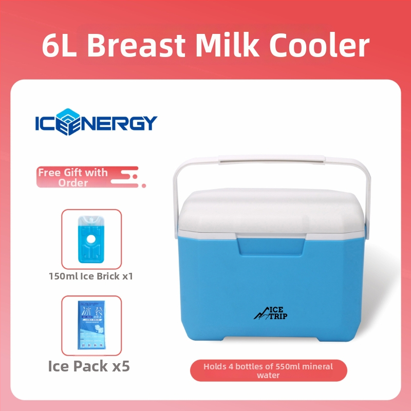Portatīvs izolēts ledusskapis mātes piena un vakcīnu uzglabāšanai — Ice Energy, plastmasa, ietilpība 6–28 L, svars 1,82 kg, uztur aukstu