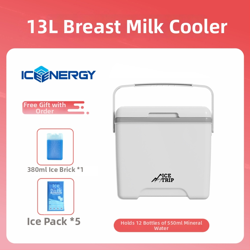 Portatīvs izolēts ledusskapis mātes piena un vakcīnu uzglabāšanai — Ice Energy, plastmasa, ietilpība 6–28 L, svars 1,82 kg, uztur aukstu