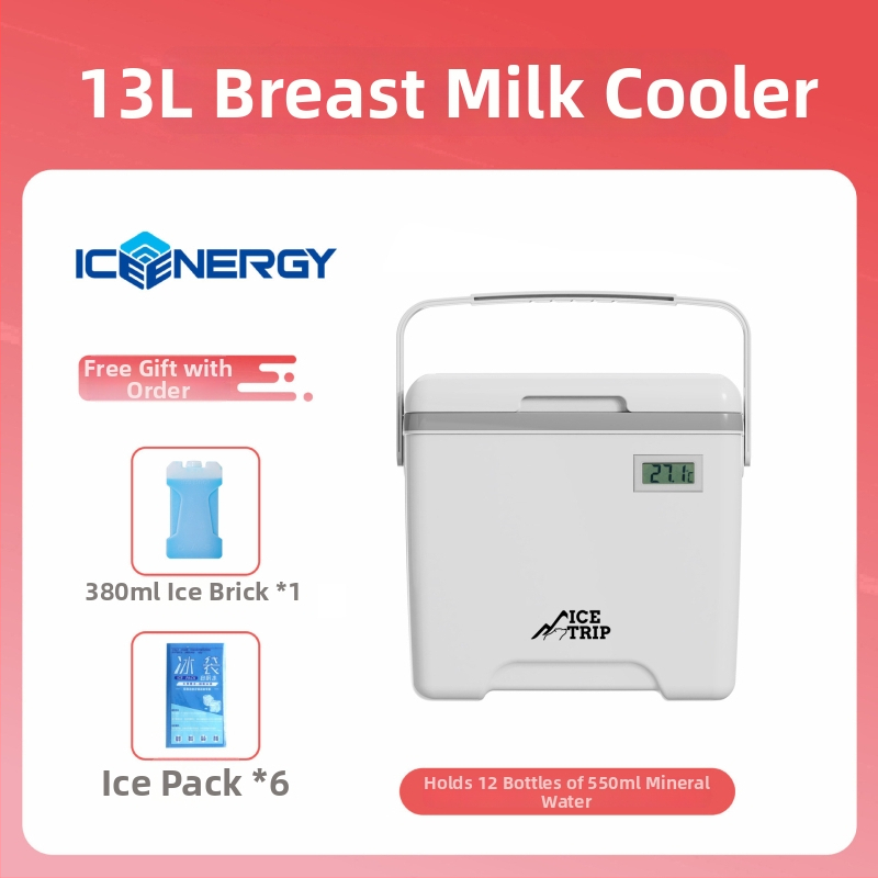 Portatīvs izolēts ledusskapis mātes piena un vakcīnu uzglabāšanai — Ice Energy, plastmasa, ietilpība 6–28 L, svars 1,82 kg, uztur aukstu