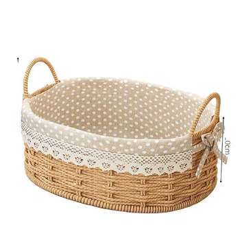 Rataninė saugojimo pintinė raktams ir nuotolinio valdymo pulteliams, stalinis organizatorius ir užkandžiai, megzta įėjimo krepšys, talpa 18 L, japonų stilius, metalinė konstrukcija, logotipo spauda įmanoma