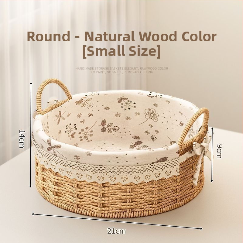 Rataninė saugojimo pintinė raktams ir nuotolinio valdymo pulteliams, stalinis organizatorius ir užkandžiai, megzta įėjimo krepšys, talpa 18 L, japonų stilius, metalinė konstrukcija, logotipo spauda įmanoma