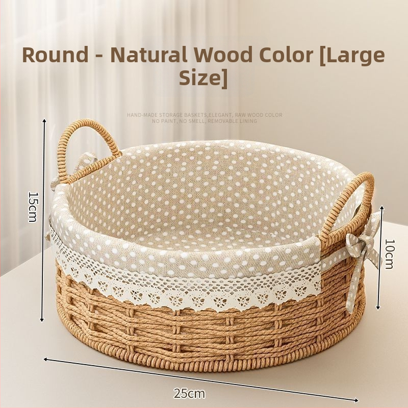 Rataninė saugojimo pintinė raktams ir nuotolinio valdymo pulteliams, stalinis organizatorius ir užkandžiai, megzta įėjimo krepšys, talpa 18 L, japonų stilius, metalinė konstrukcija, logotipo spauda įmanoma