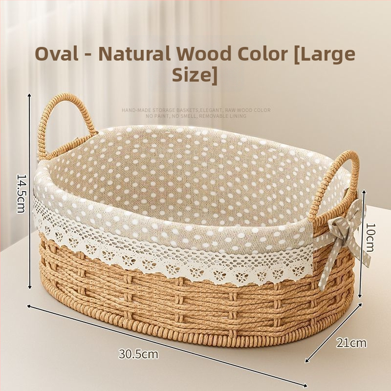 Rataninė saugojimo pintinė raktams ir nuotolinio valdymo pulteliams, stalinis organizatorius ir užkandžiai, megzta įėjimo krepšys, talpa 18 L, japonų stilius, metalinė konstrukcija, logotipo spauda įmanoma