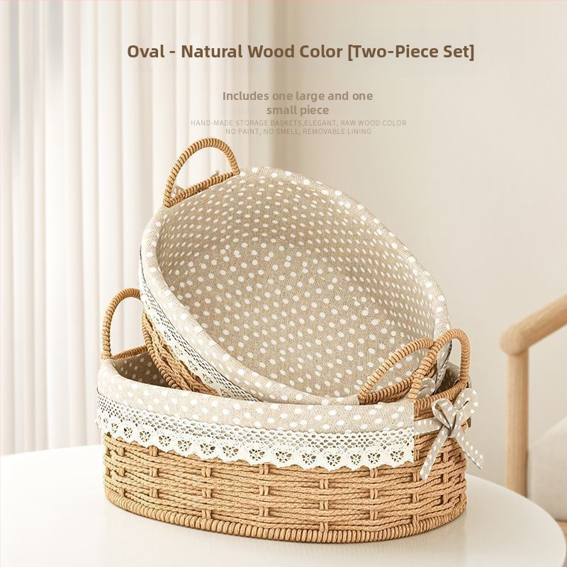 Rataninė saugojimo pintinė raktams ir nuotolinio valdymo pulteliams, stalinis organizatorius ir užkandžiai, megzta įėjimo krepšys, talpa 18 L, japonų stilius, metalinė konstrukcija, logotipo spauda įmanoma