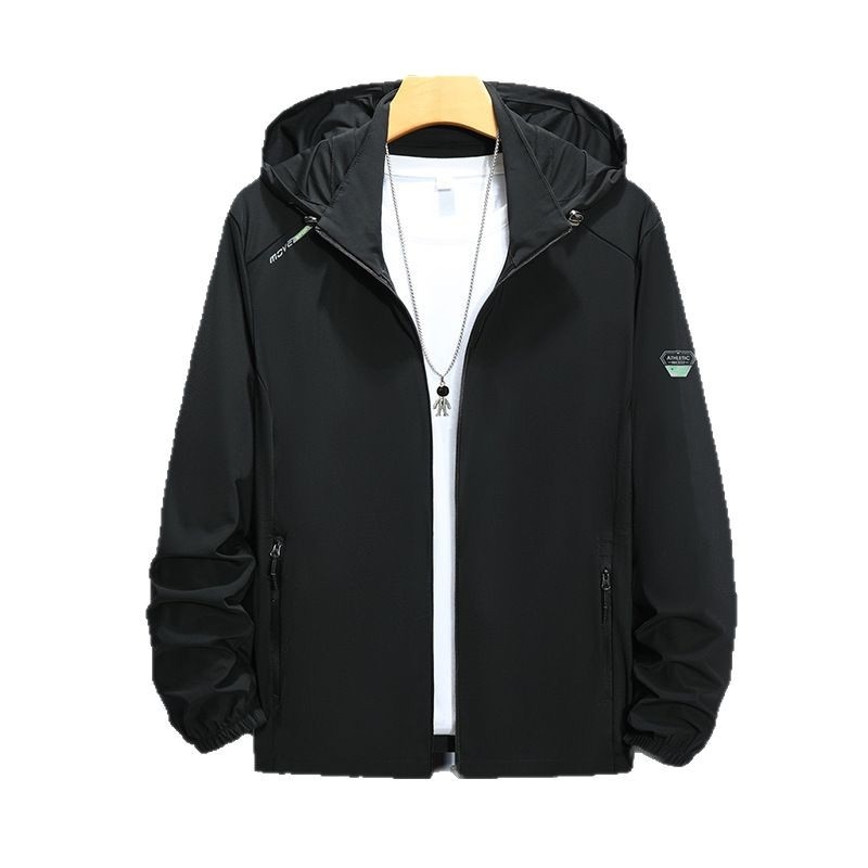 Unisex lauko vėjo švarko žygiams ir žvejybai – kvėpuojantis, UV 50+, lengvas nailoninis audinys, su gaubtu