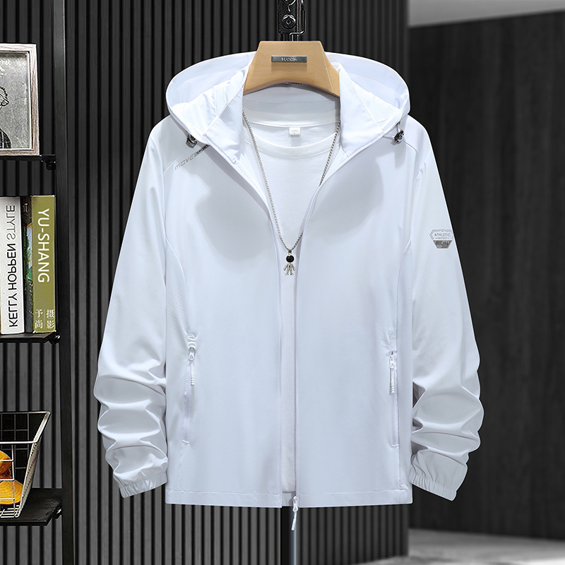 Unisex lauko vėjo švarko žygiams ir žvejybai – kvėpuojantis, UV 50+, lengvas nailoninis audinys, su gaubtu