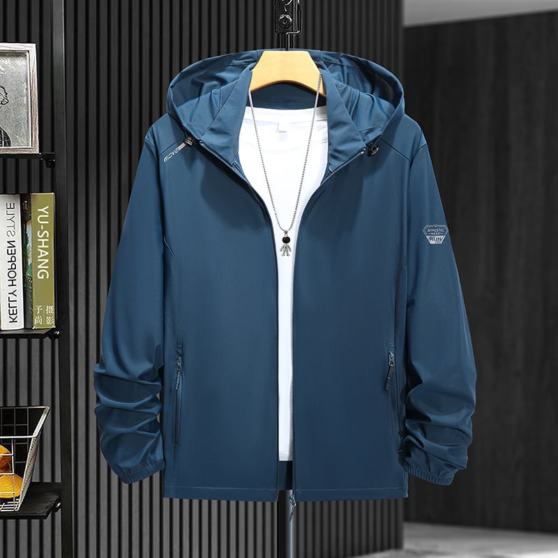 Unisex lauko vėjo švarko žygiams ir žvejybai – kvėpuojantis, UV 50+, lengvas nailoninis audinys, su gaubtu