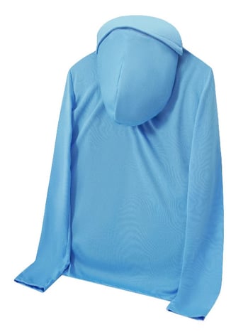 Kapucēta viegls elpojošs krekls no polipropilēna auduma, piemērots ārējai makšķerēšanai, ar sānu kabatām