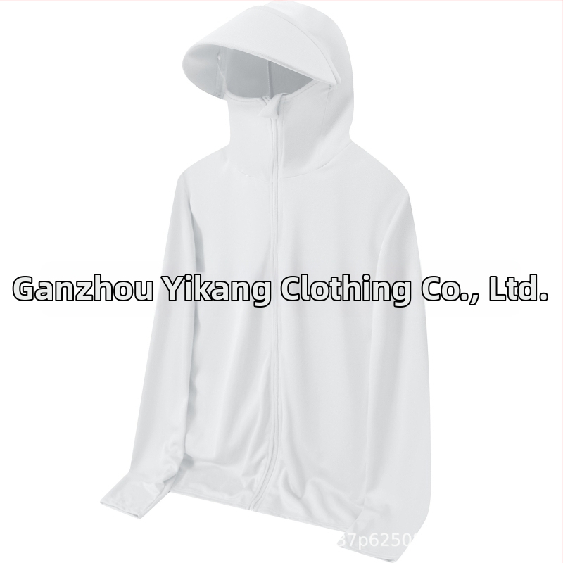 Kapucēta viegls elpojošs krekls no polipropilēna auduma, piemērots ārējai makšķerēšanai, ar sānu kabatām