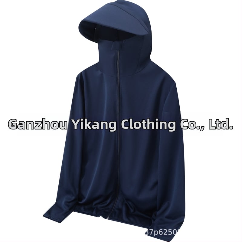 Kapucēta viegls elpojošs krekls no polipropilēna auduma, piemērots ārējai makšķerēšanai, ar sānu kabatām