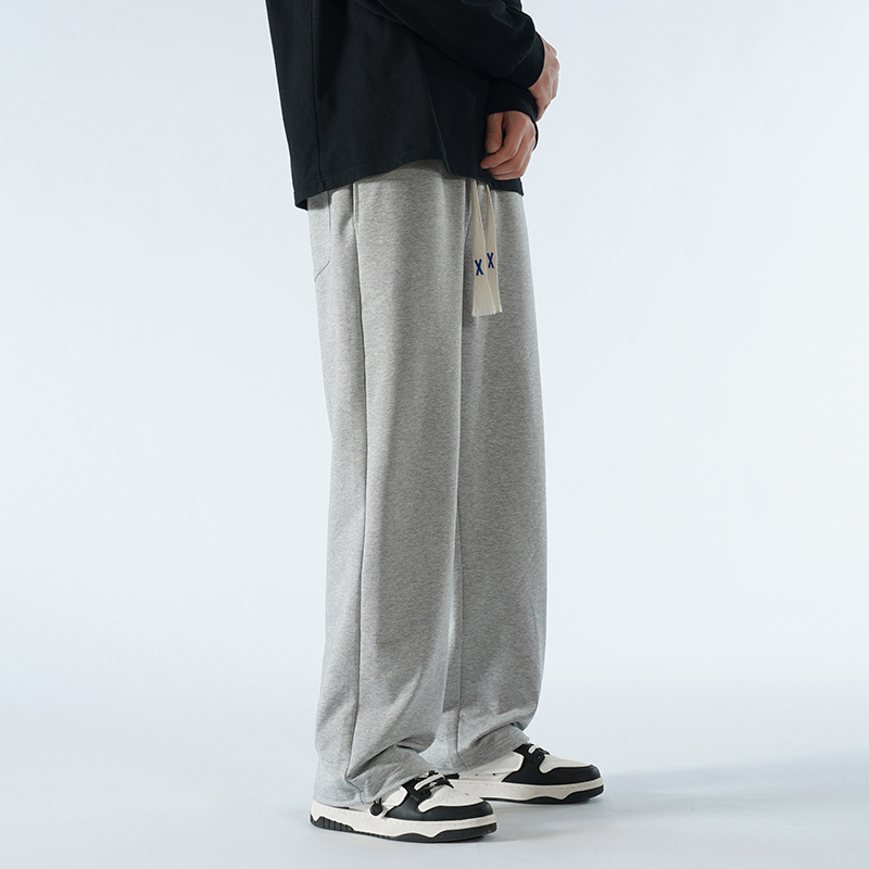 Casual sports hlače za tinejdžere s fleece materijalom, pamut-mješavina, prugasti uzorak, srednji pojas, pojas i vezivanje za zatvaranje, opušten kroj, zimska sezona