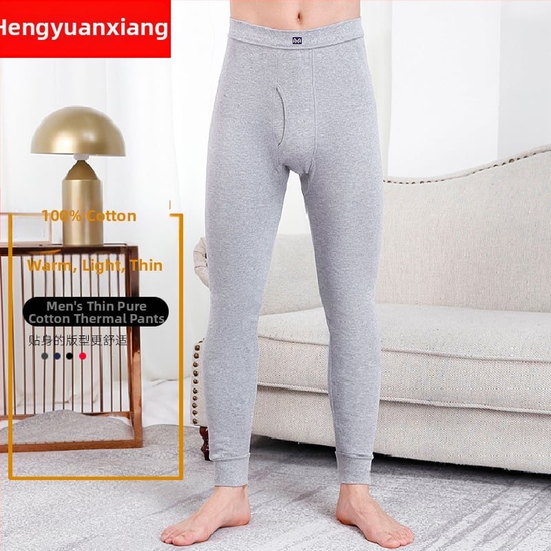 Garās kokvilnas termiskās bikses vīriešiem un sievietēm, viena kārta, 181-200 g/m2, 100% kokvilna, silta pamatdaļa