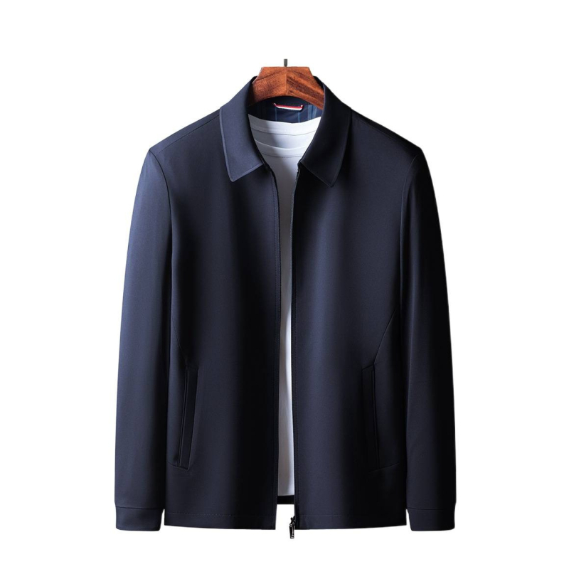 Meeste mulberry-siidist jakku, kapuutsiga, lukuga, vaba lõige, kevad-sügis