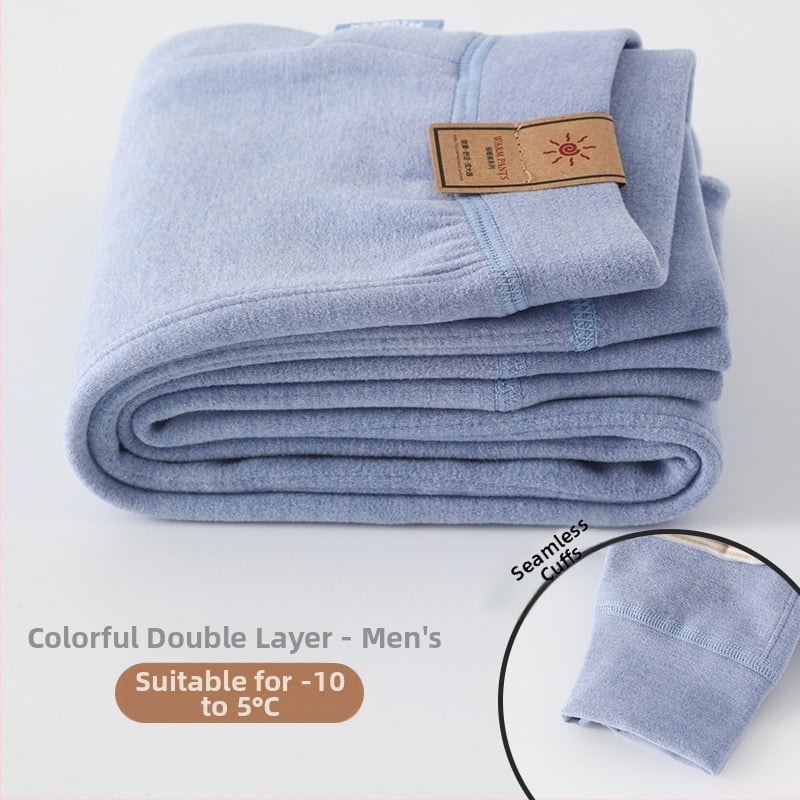 Детски двуслойни кашмирени термални панталони, есен-зима, унисекс, средна талия