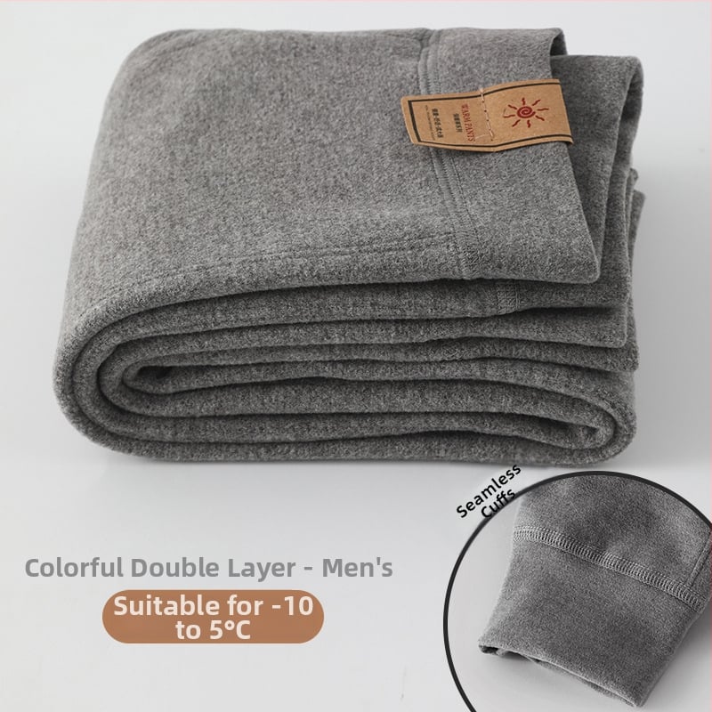 Детски двуслойни кашмирени термални панталони, есен-зима, унисекс, средна талия