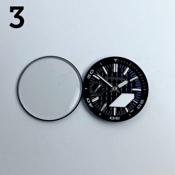 GA2100 modifikācijas komplekts pulkstenim — metāla ciferlats, iekšējais ēnas gredzens, rokas, safīra kristāls, četrdaļīgs komplekts